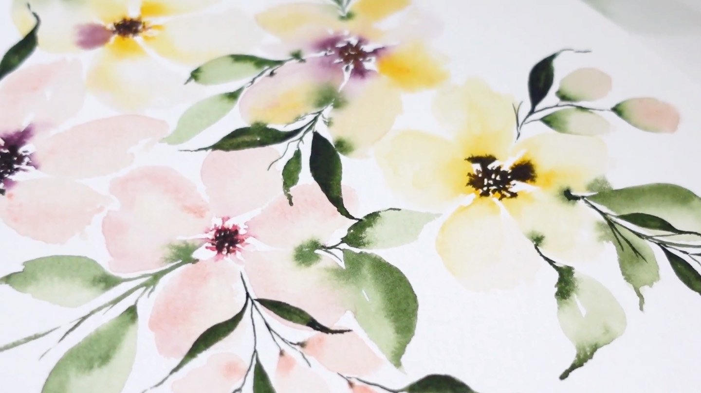 Learning to paint loose florals in watercolor - Fancy Girl Designs