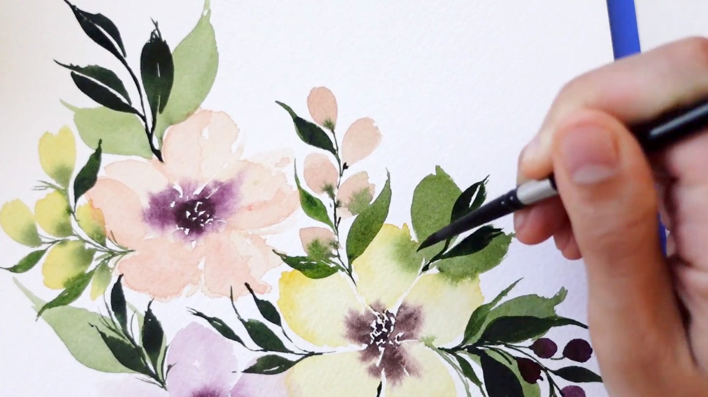 Loose Watercolor Florals: Learn To Paint Easy Flower Compositions And  Bouquets - Design Cuts