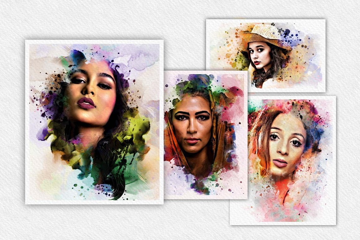 Mockup Watercolor Painting Effect - Design Cuts