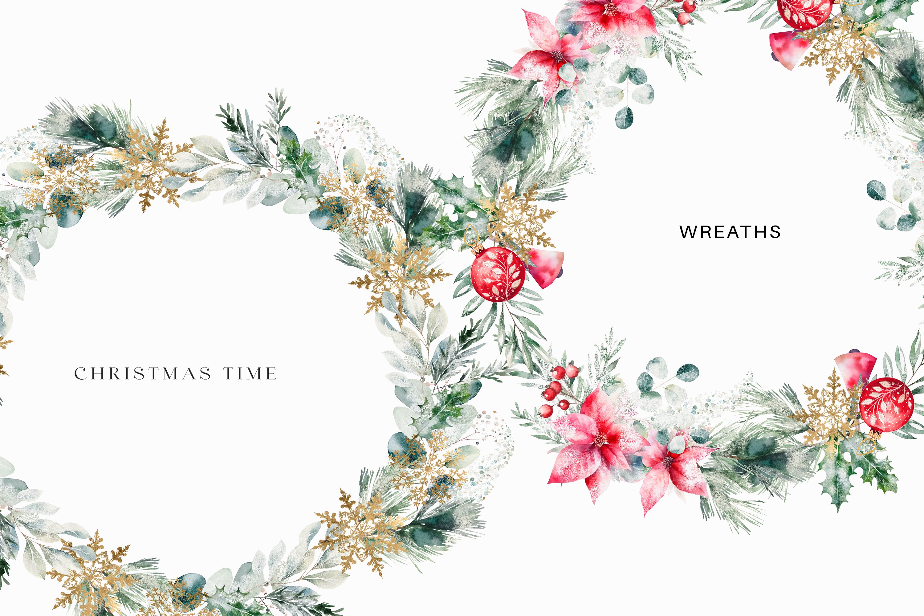 Cute Christmas Watercolor Collection - Design Cuts