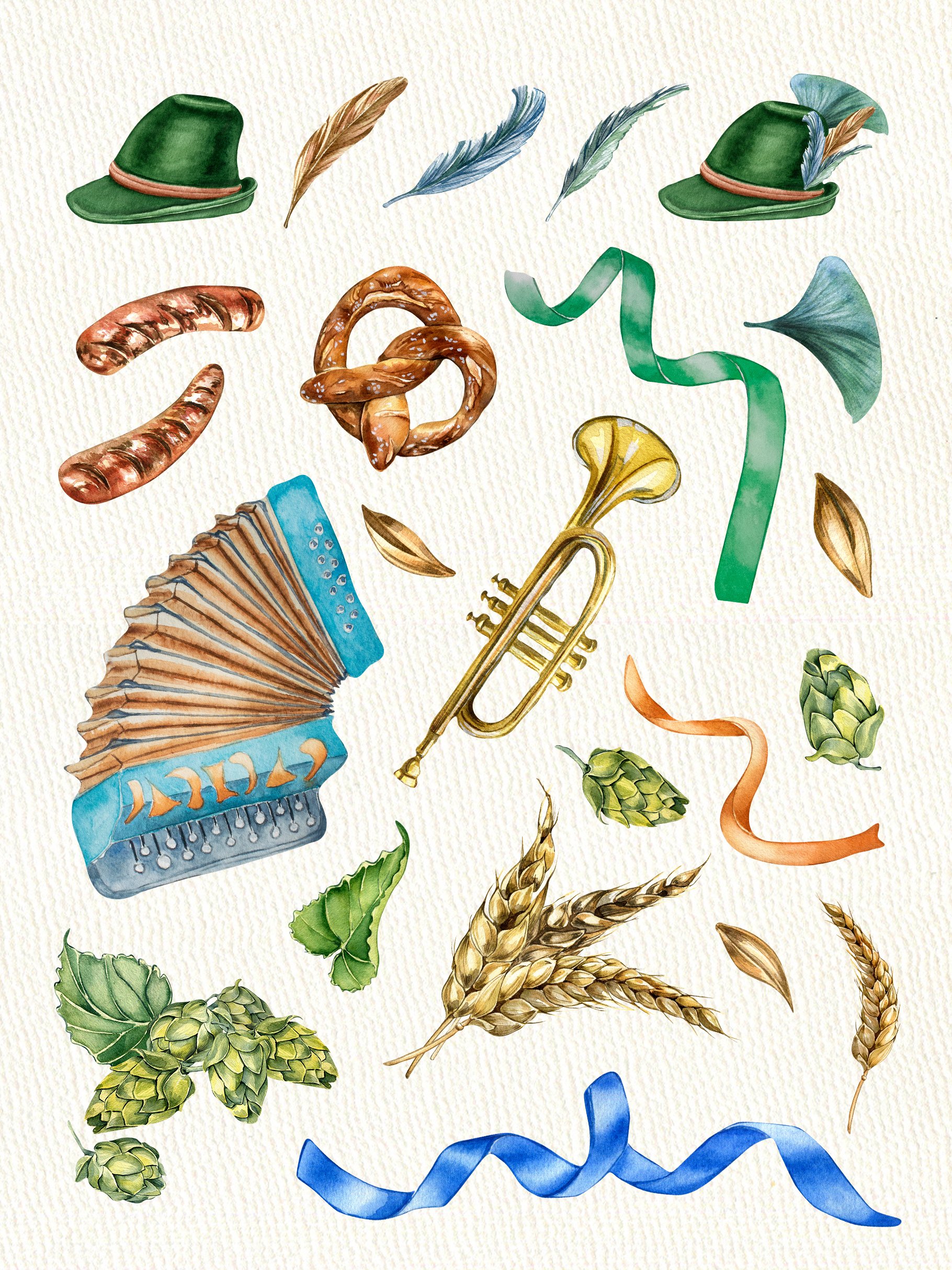 1920s Party Watercolor Clipart - Design Cuts