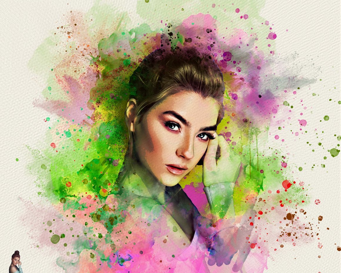 Watercolor Canvas Art Photo Effect - Design Cuts