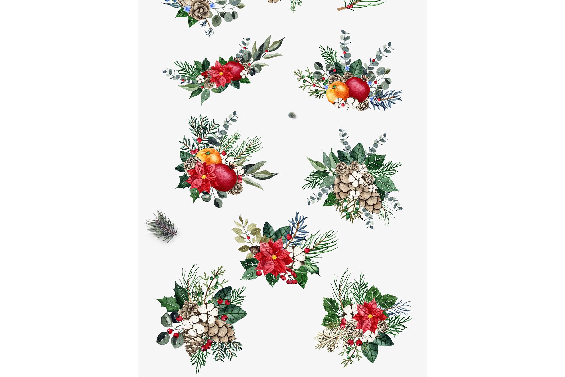 Watercolor Christmas Wintertail Set - Design Cuts