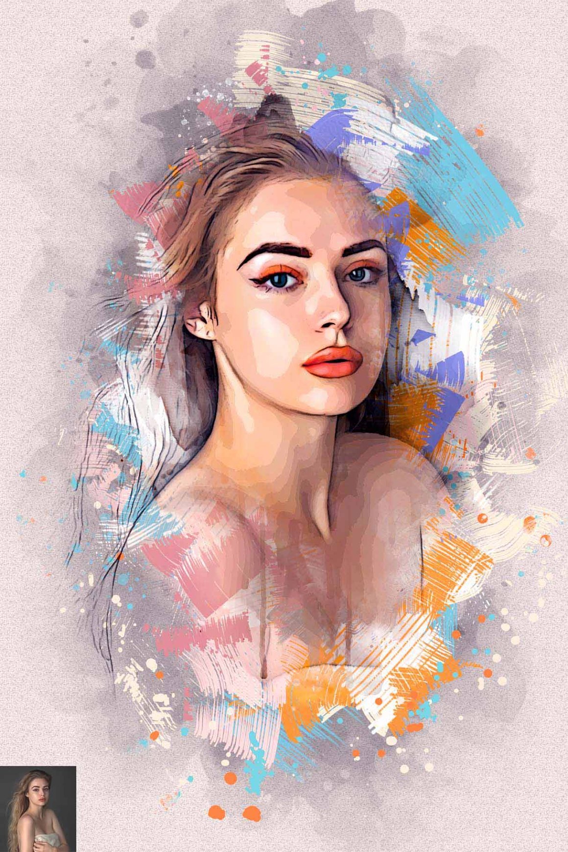 Watercolor Canvas Art Photo Effect - Design Cuts