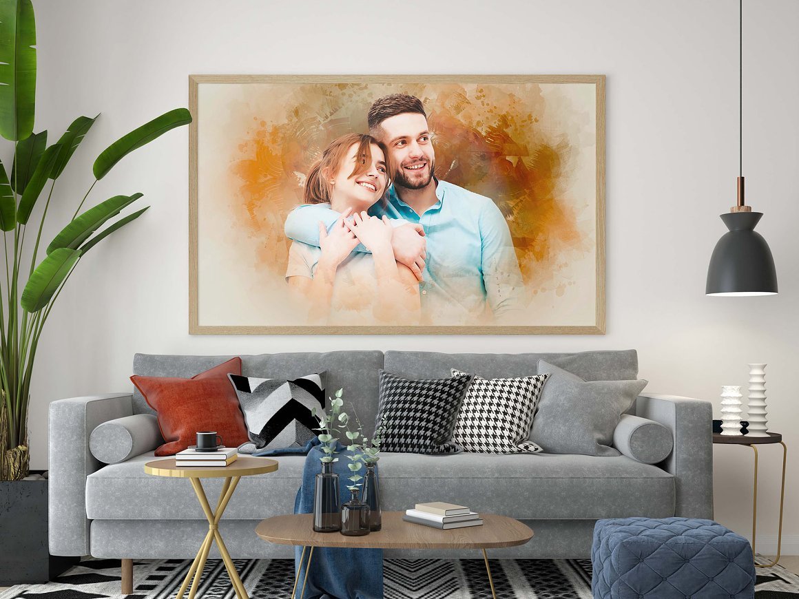 Wedding Couple Painting Effect - Design Cuts