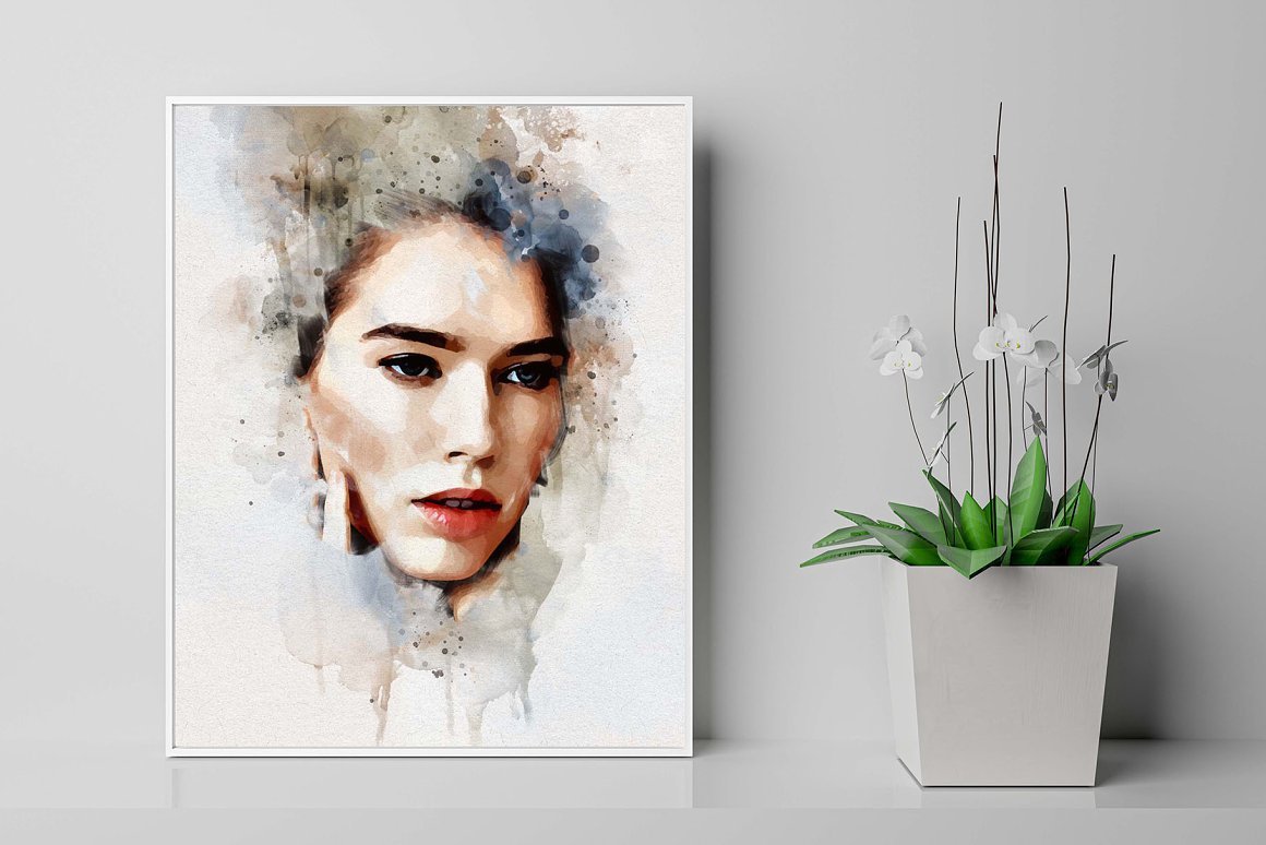 Watercolor Canvas Art Photo Effect - Design Cuts