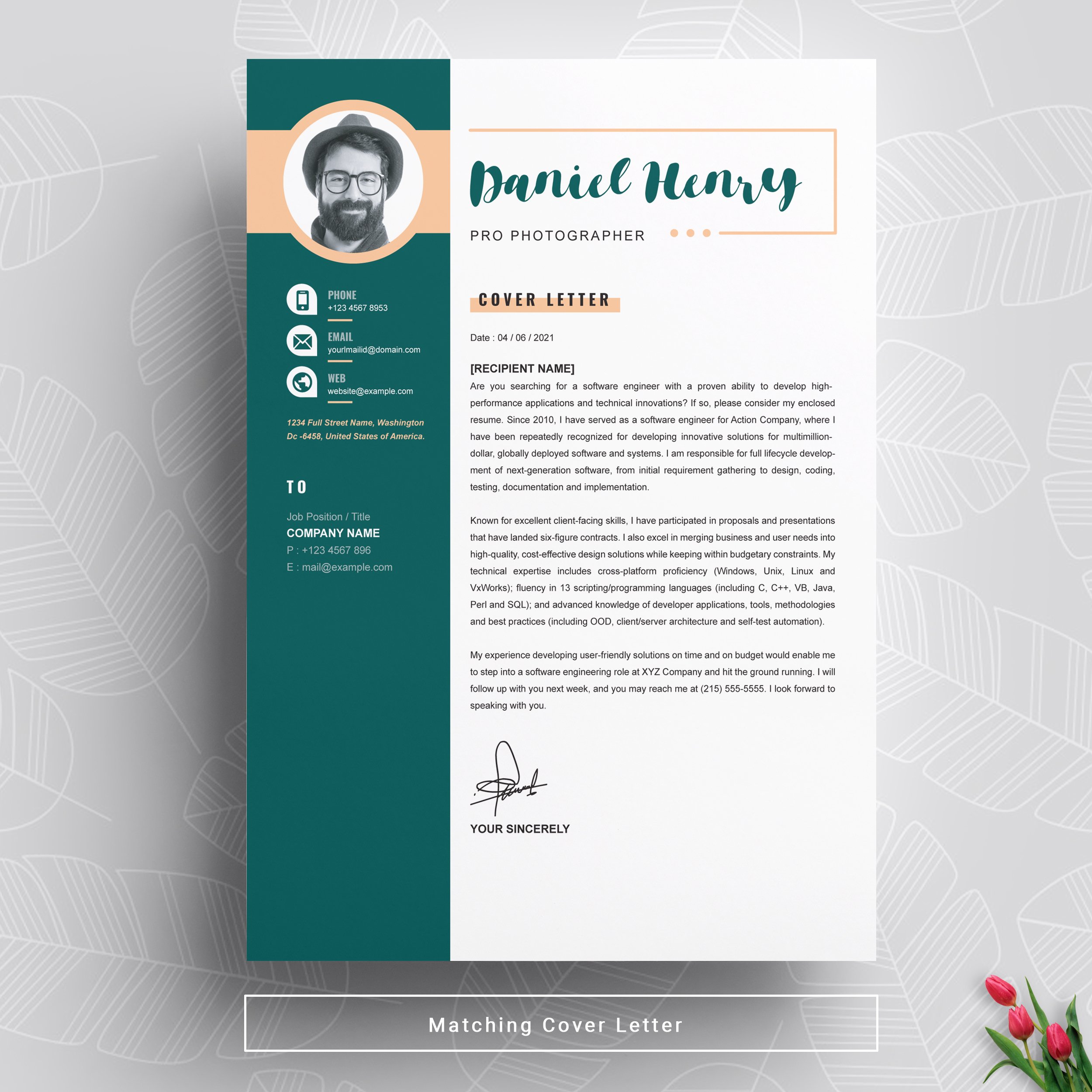 Modern Resume Template 6 - Design Cuts