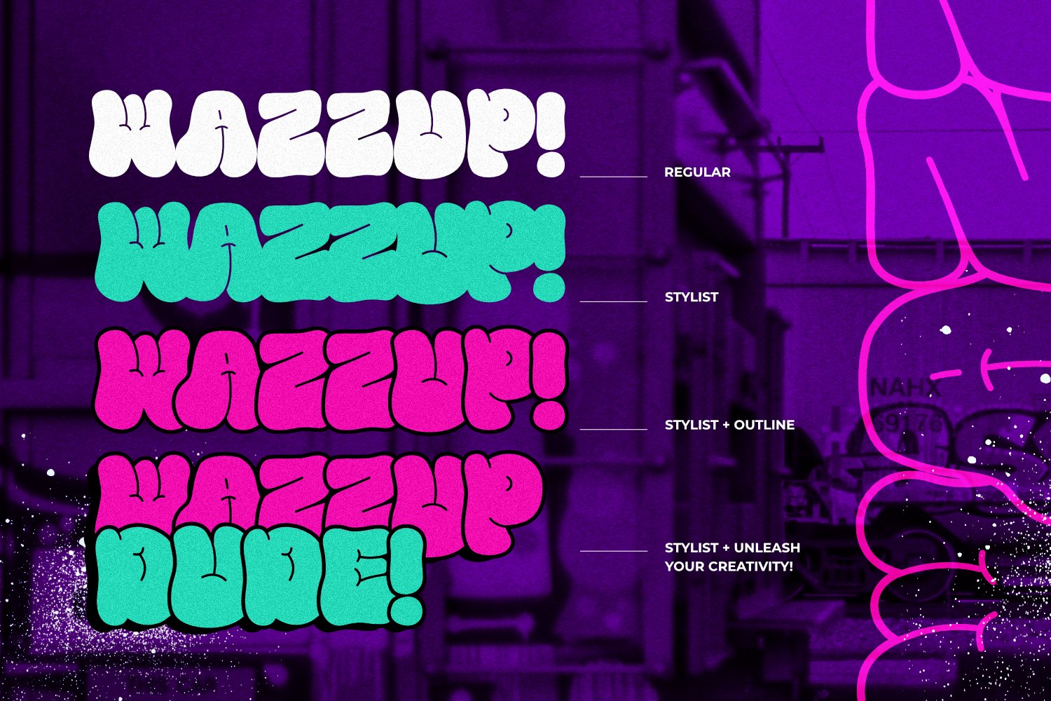 Whoopie Sunday - Bubble Graffiti Font - Design Cuts