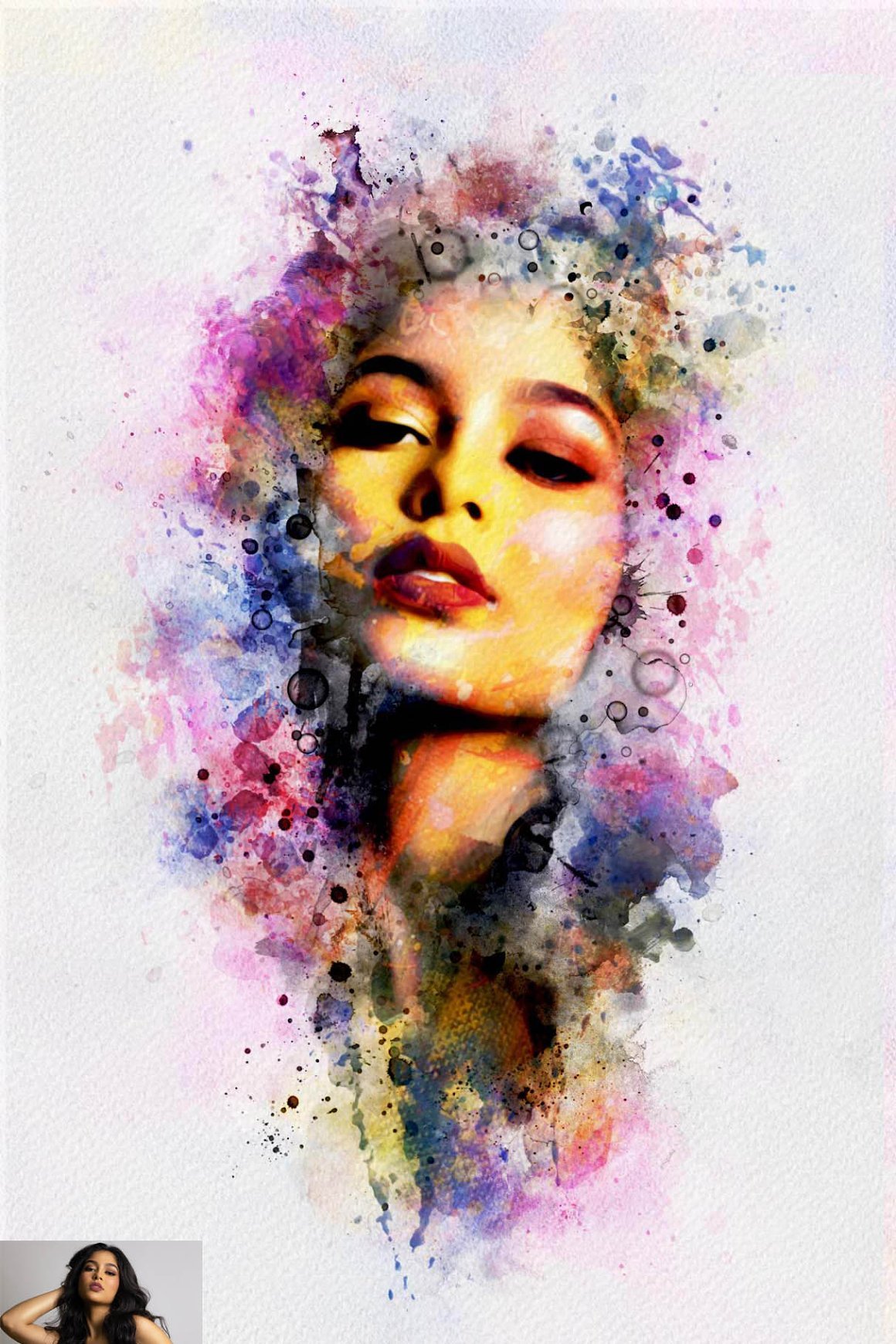 Colorful Watercolor Painting Effect 2 - Design Cuts