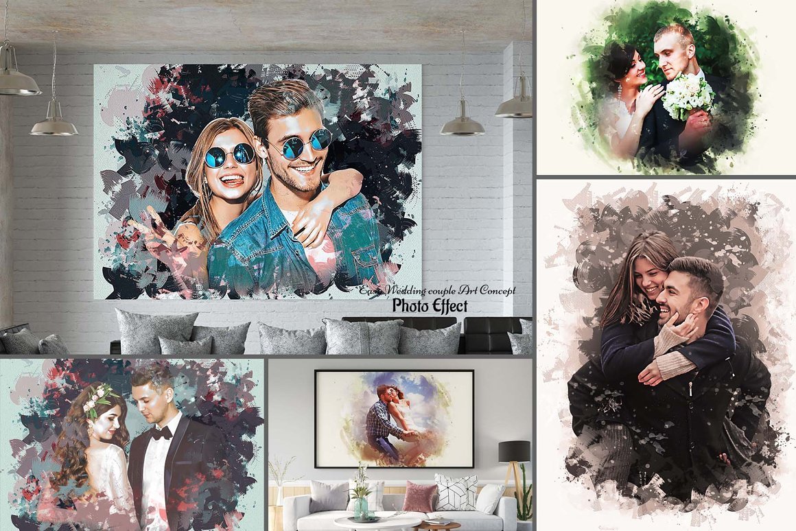 Easy Wedding Couple Art Effect - Design Cuts