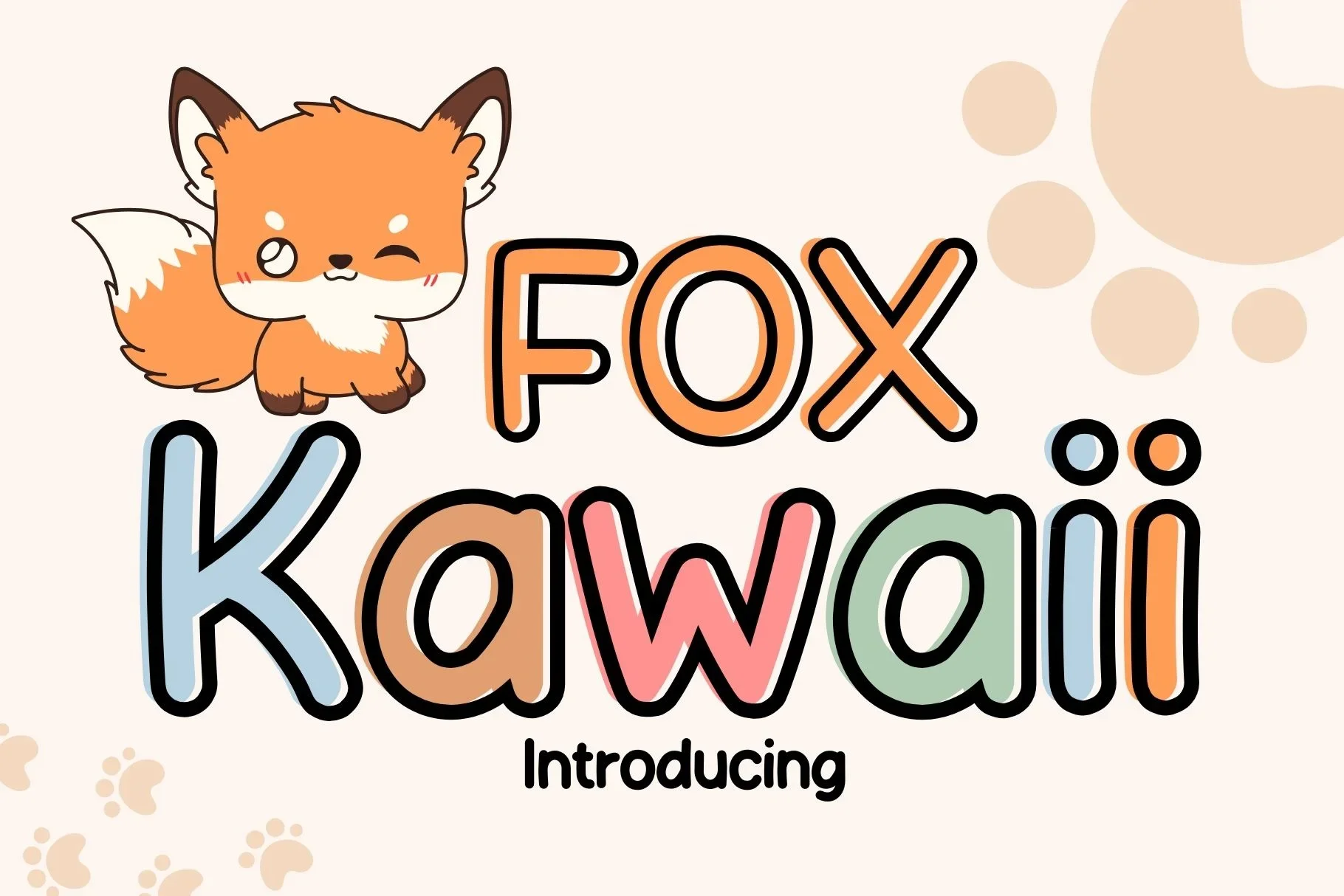 Fox Kawaii Fonts - Design Cuts