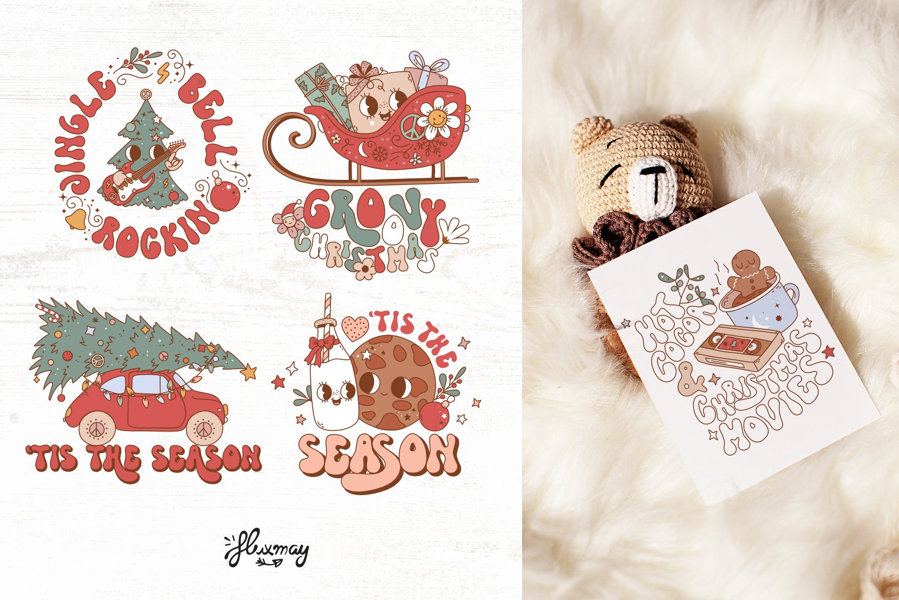 Vintage Christmas Sticker Graphic by Digital Delight · Creative