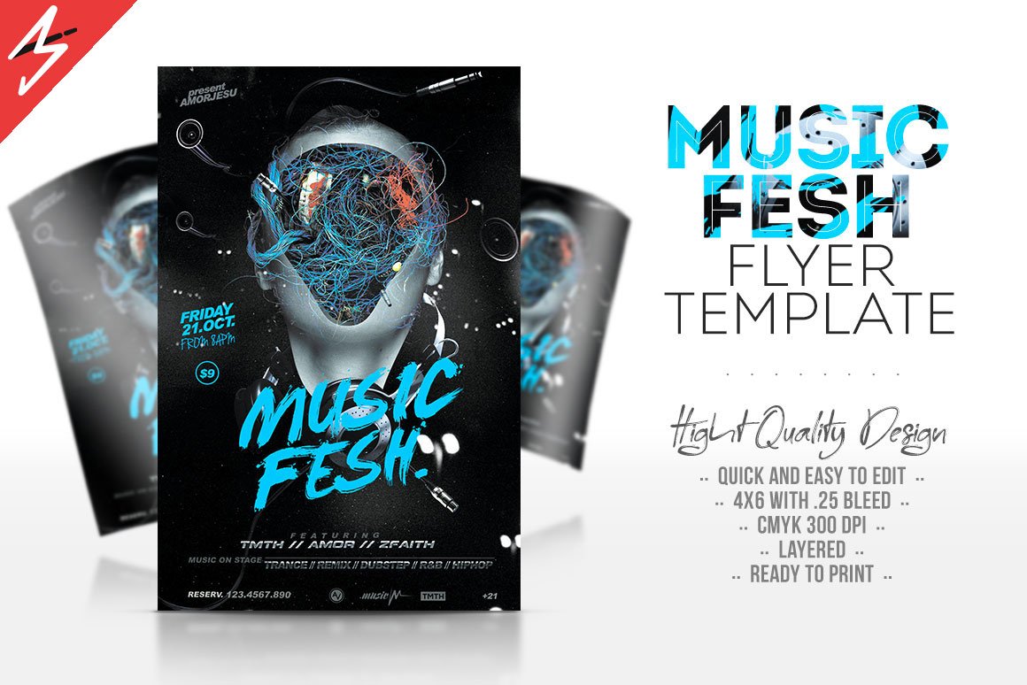 Music Fesh Flyer Template - Design Cuts