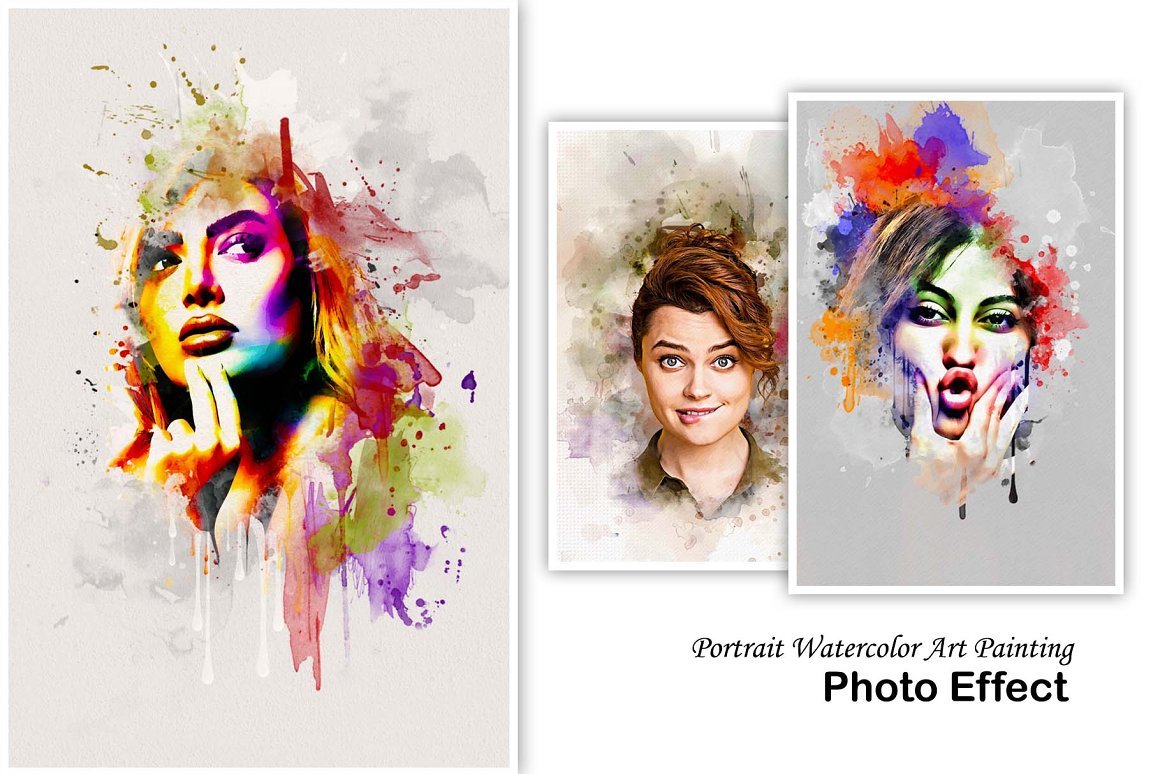 Portrait Watercolor Art Painting - Design Cuts