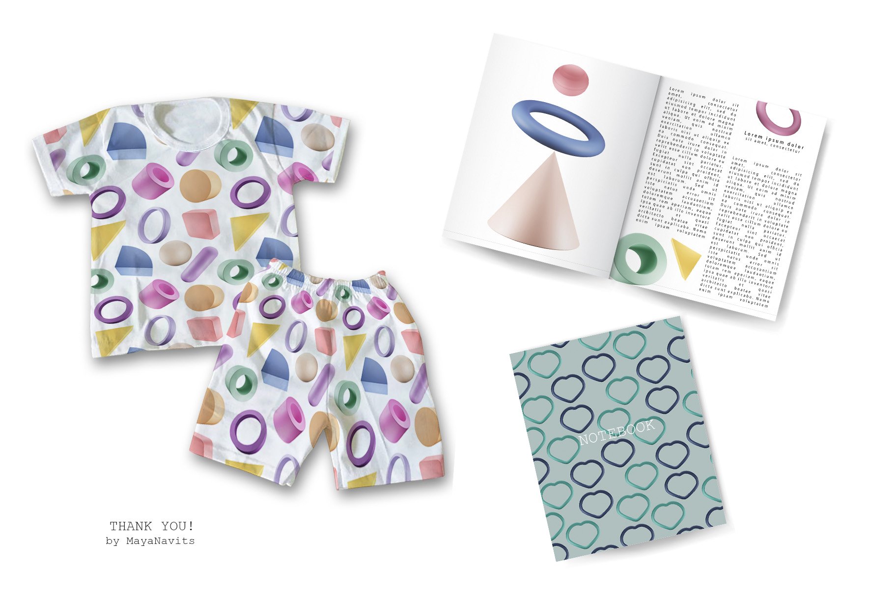 3D Object Patterns & Elements Collection - Design Cuts