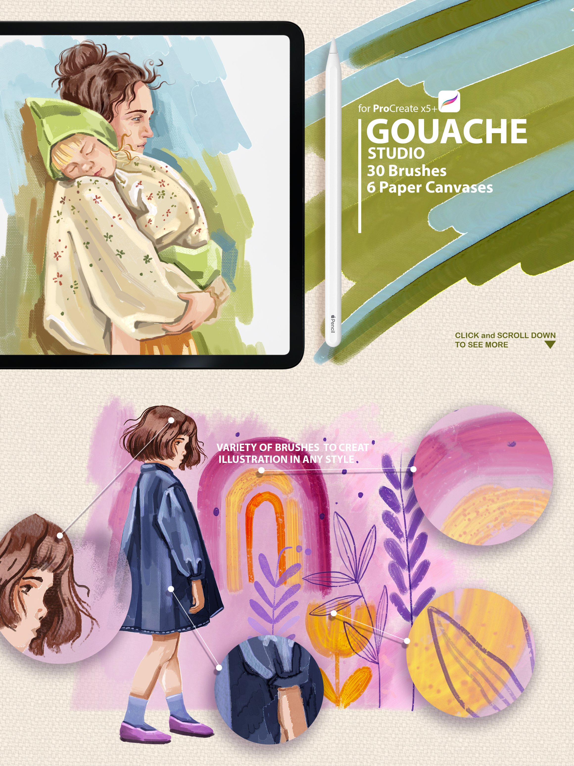 Gouache Brushes by PixelBuddha