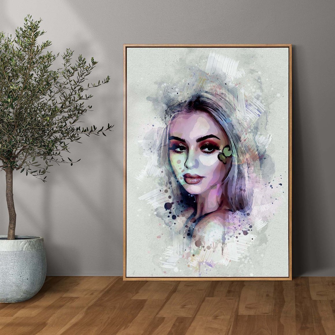 Realistic Watercolor Canvas Painting - Design Cuts