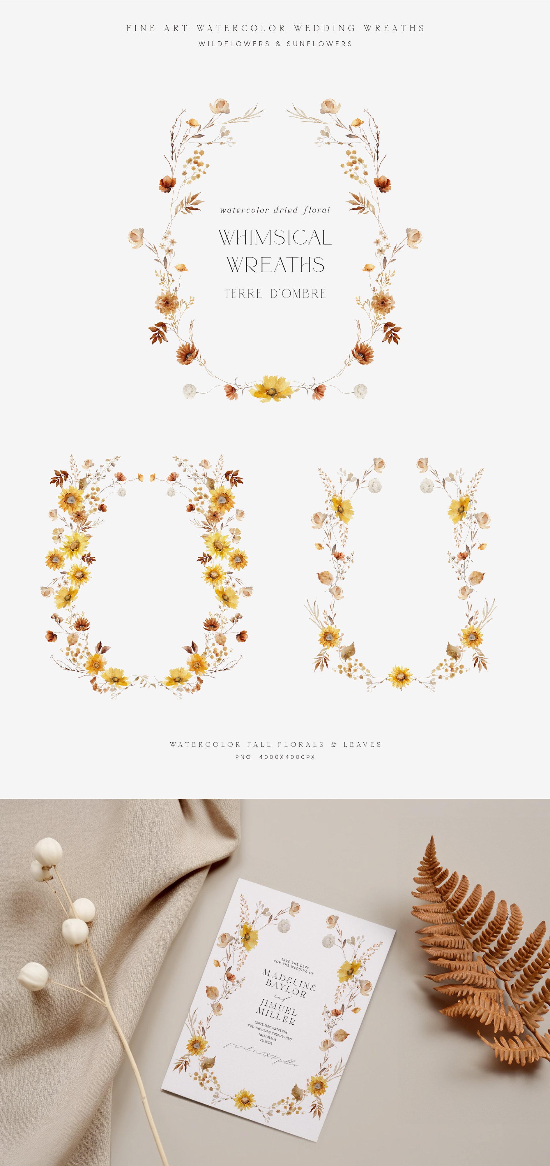 TERRE D'OMBRE Autumn Wildflowers Collection - Design Cuts