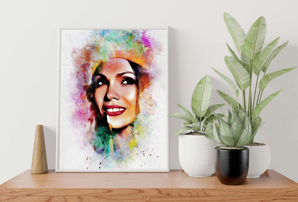 Watercolor Canvas Art Photo Effect - Design Cuts