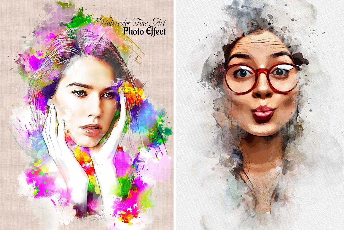 Watercolor Fine Art Photo Effect - Design Cuts