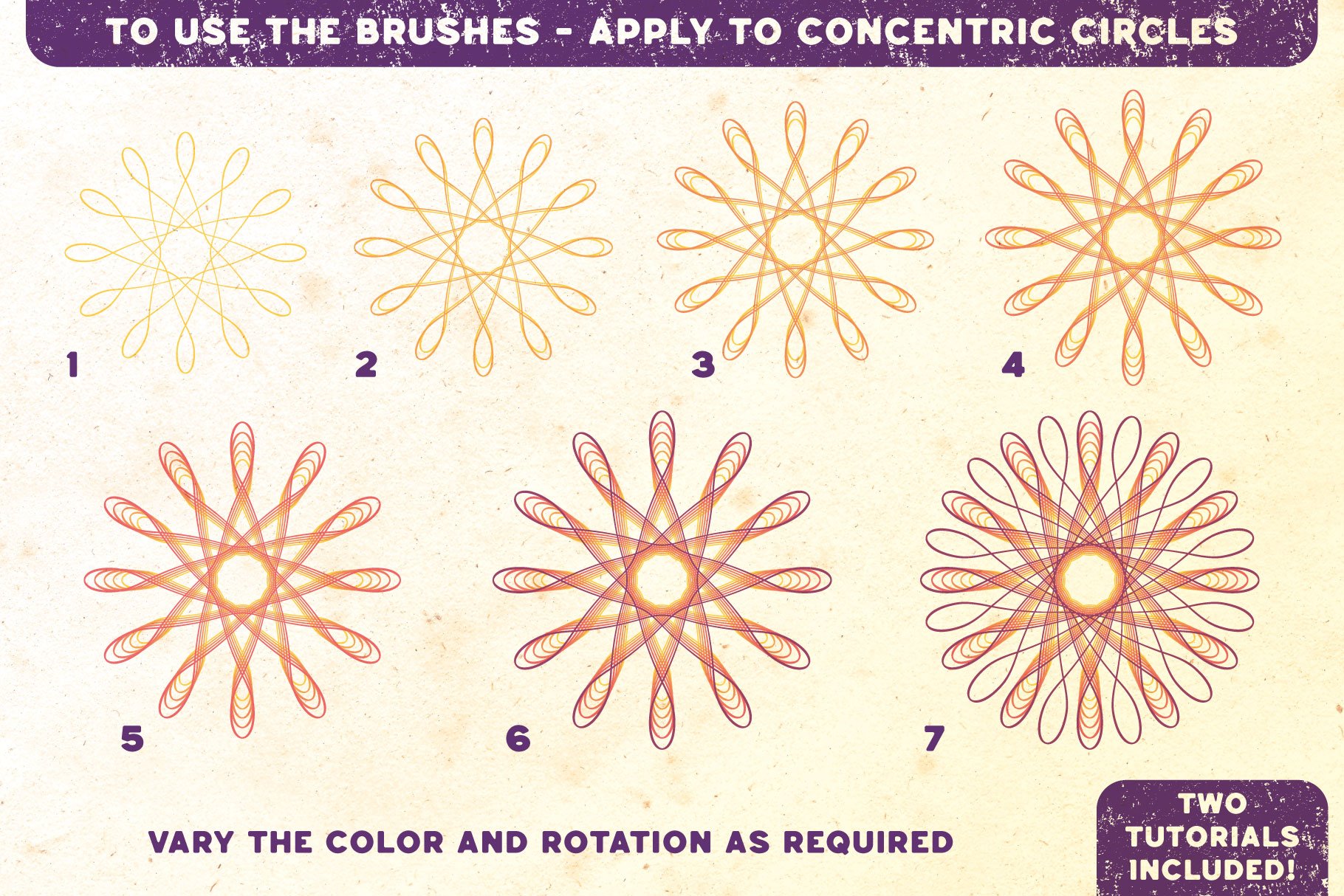Spirograph - Brushes & Retro Textures for Adobe Illustrator