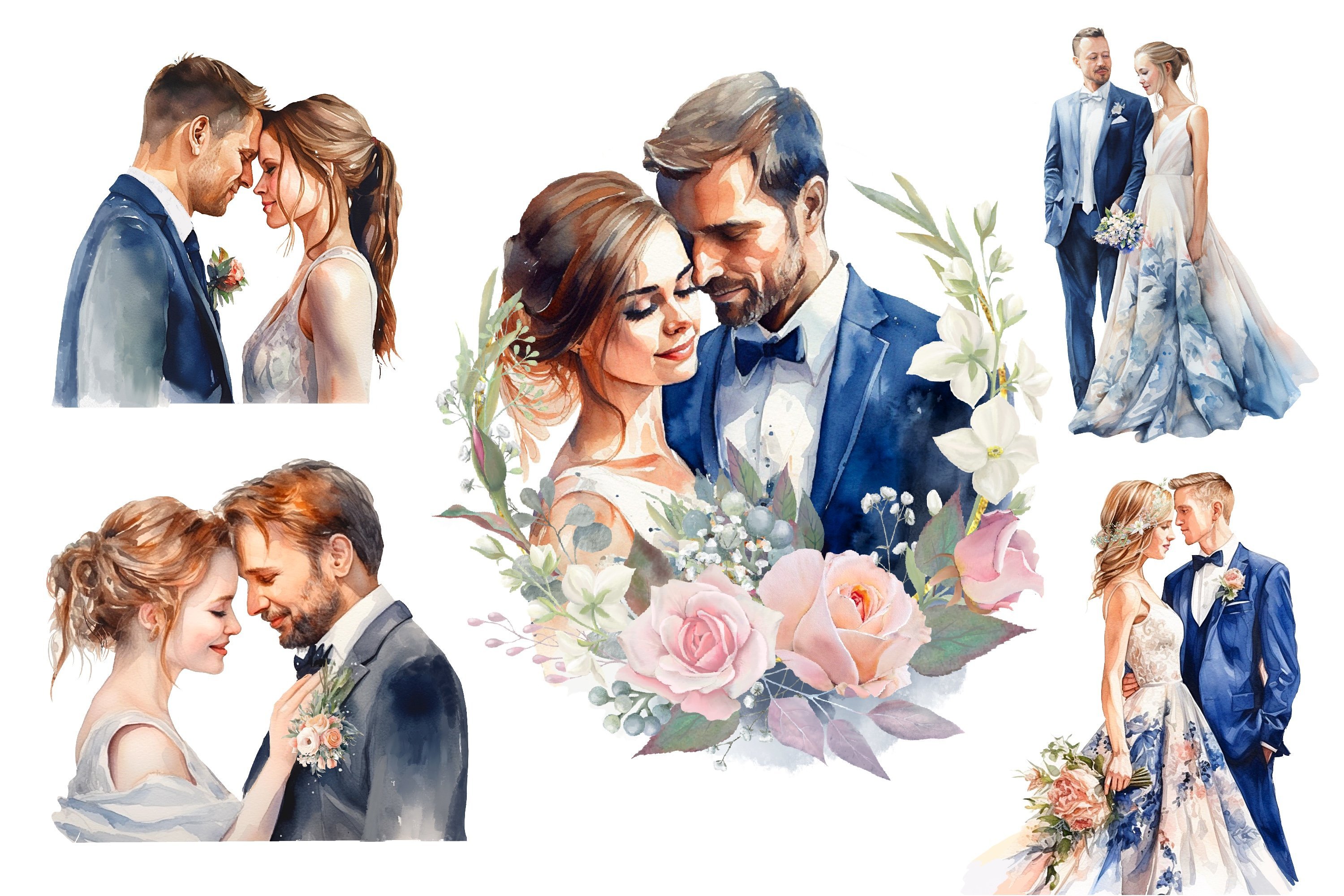 Wedding Watercolor Clipart - Design Cuts