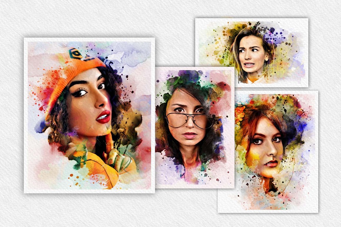 Mockup Watercolor Painting Effect - Design Cuts