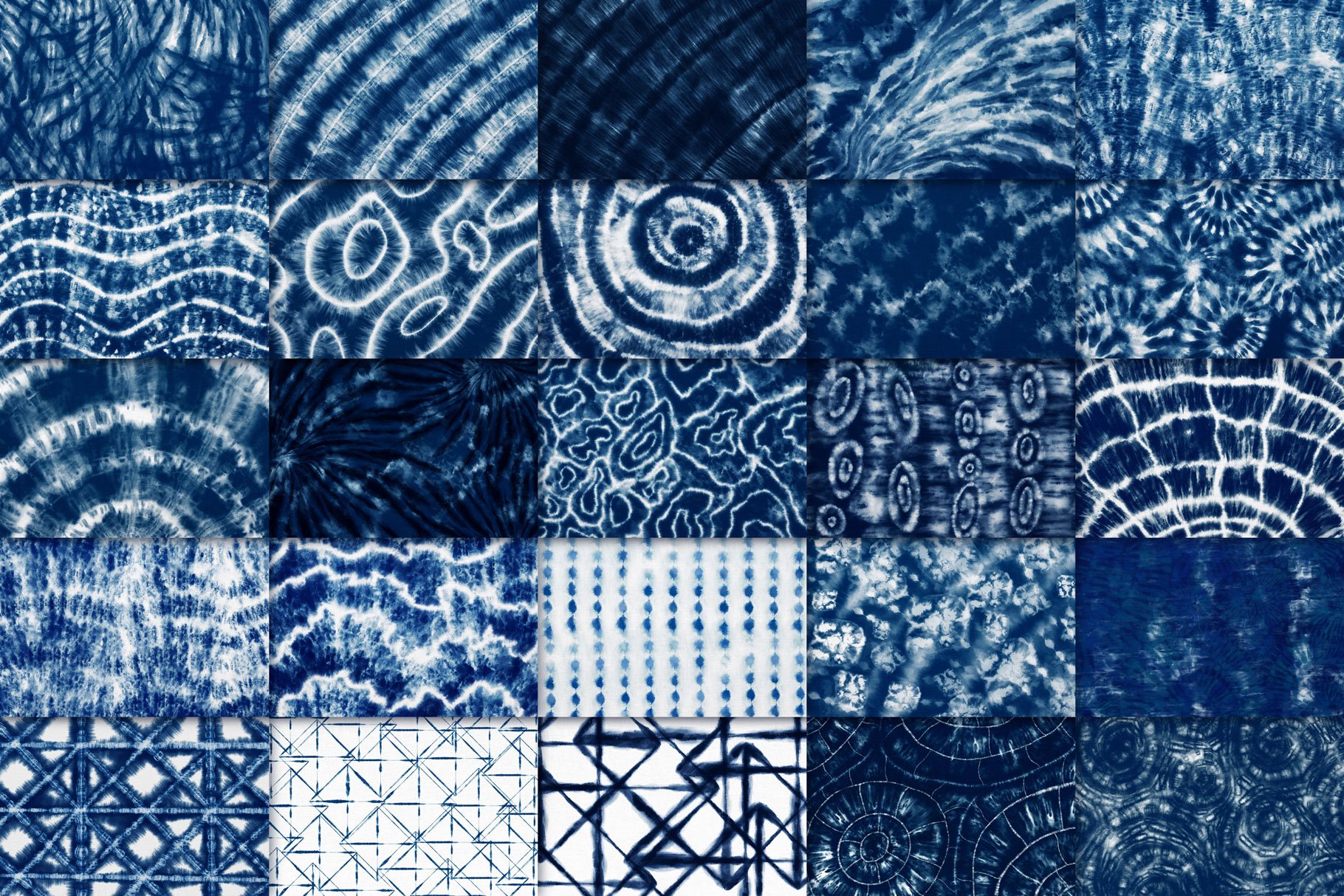 50 Indigo Shibori Tie Dye Textures - Design Cuts