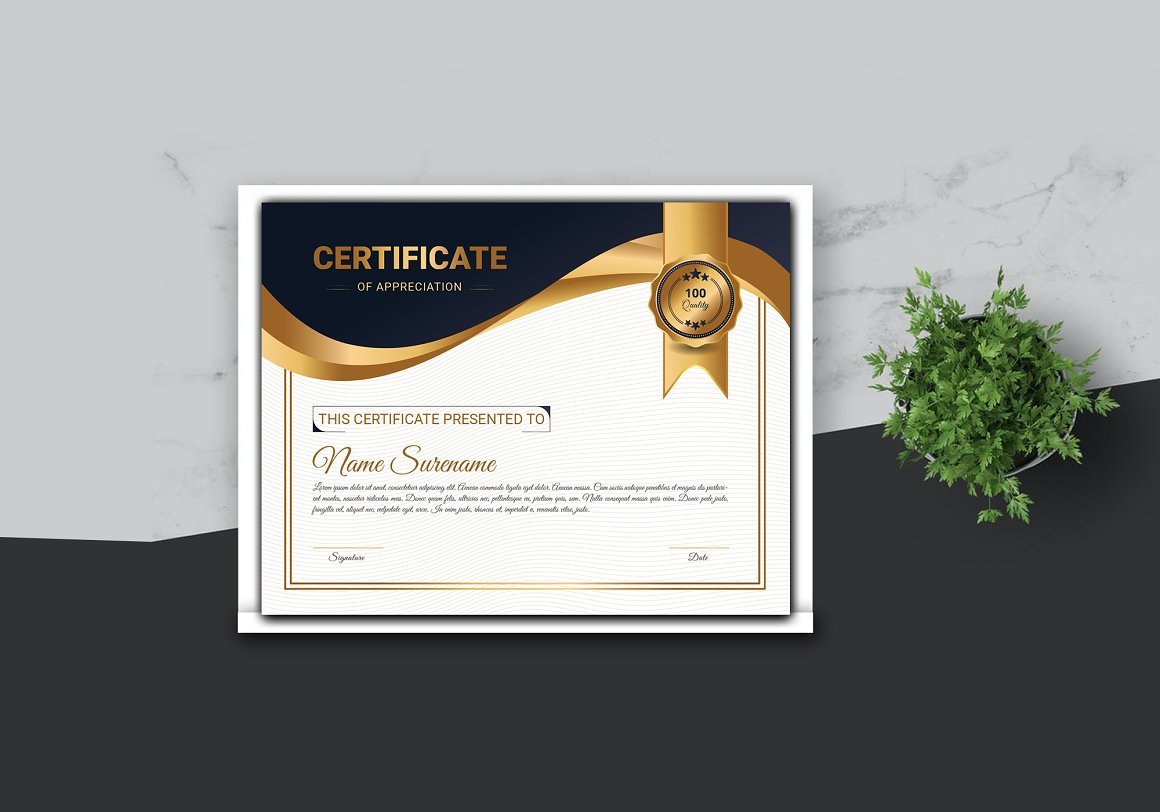 Creative Certificate Design Template 3 - Design Cuts