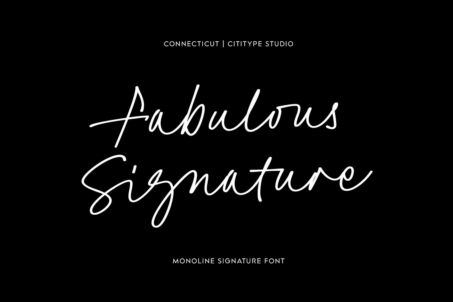 Connecticut - Monoline Signature Script Font - Design Cuts