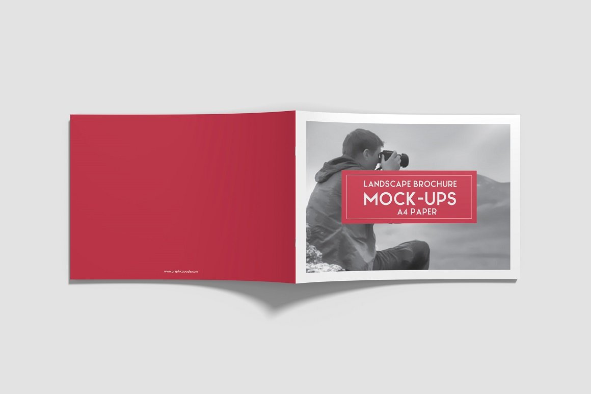 A4 Landscape Brochure Mockup Design Cuts