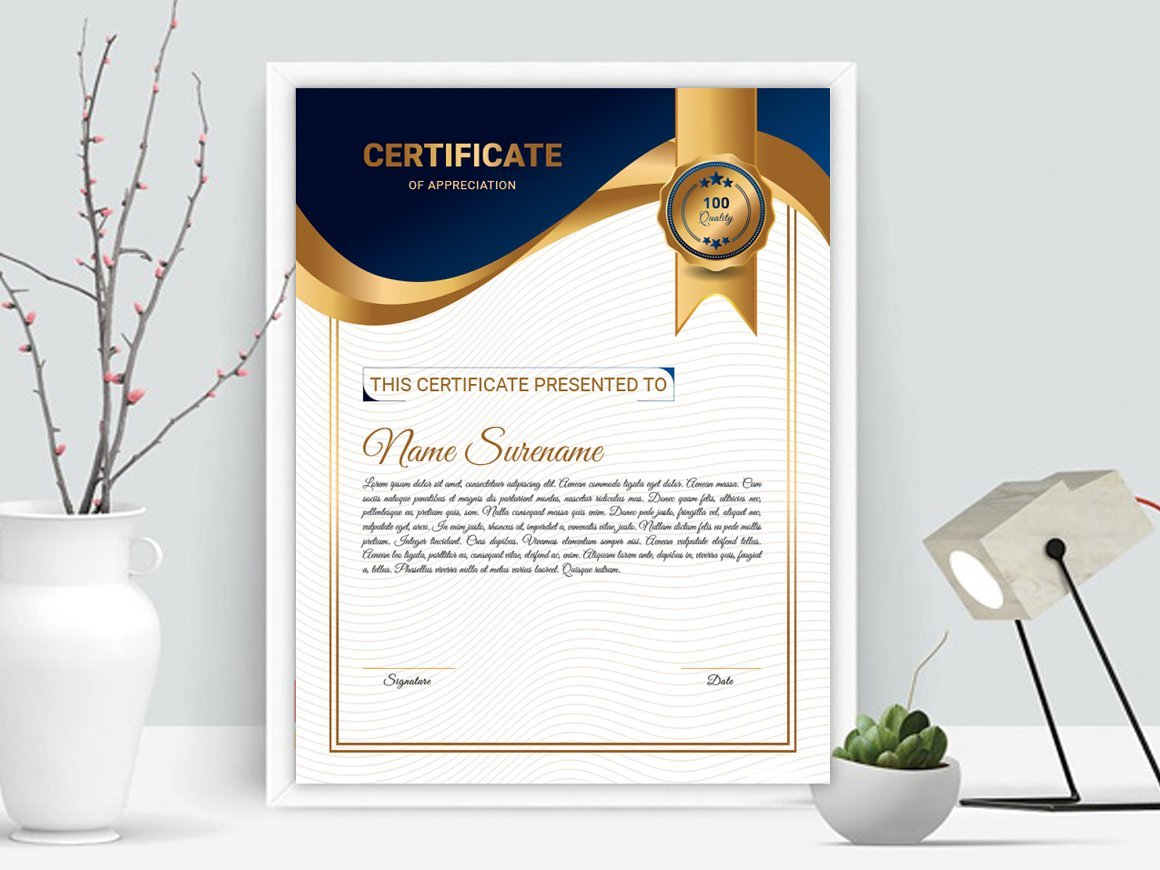 Creative Certificate Design Template 3 - Design Cuts