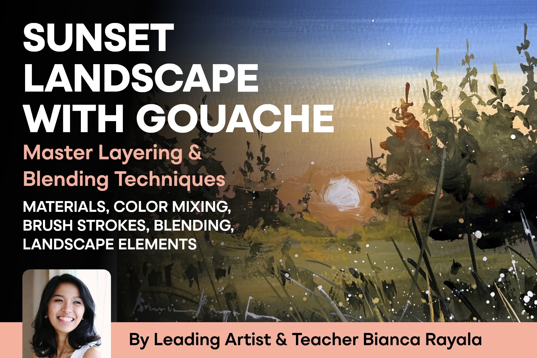 Sunset Landscape With Gouache: Master Layering & Blending Techniques