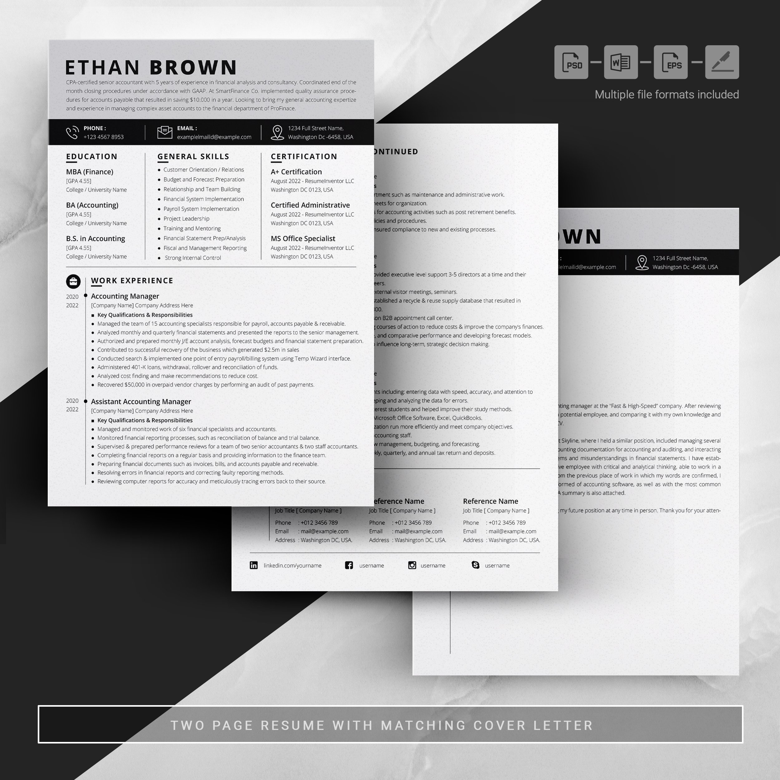 Professional Resume Template | Modern CV Design - Design Cuts