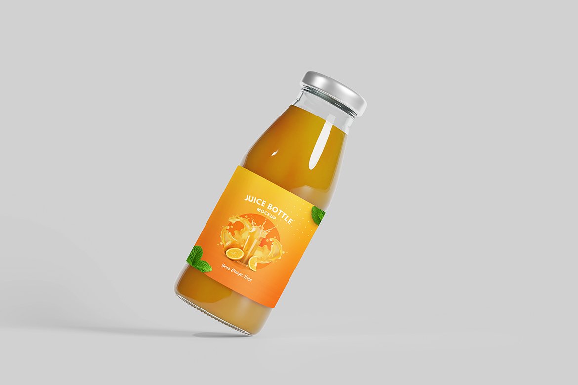 Orange juice bottle mockup