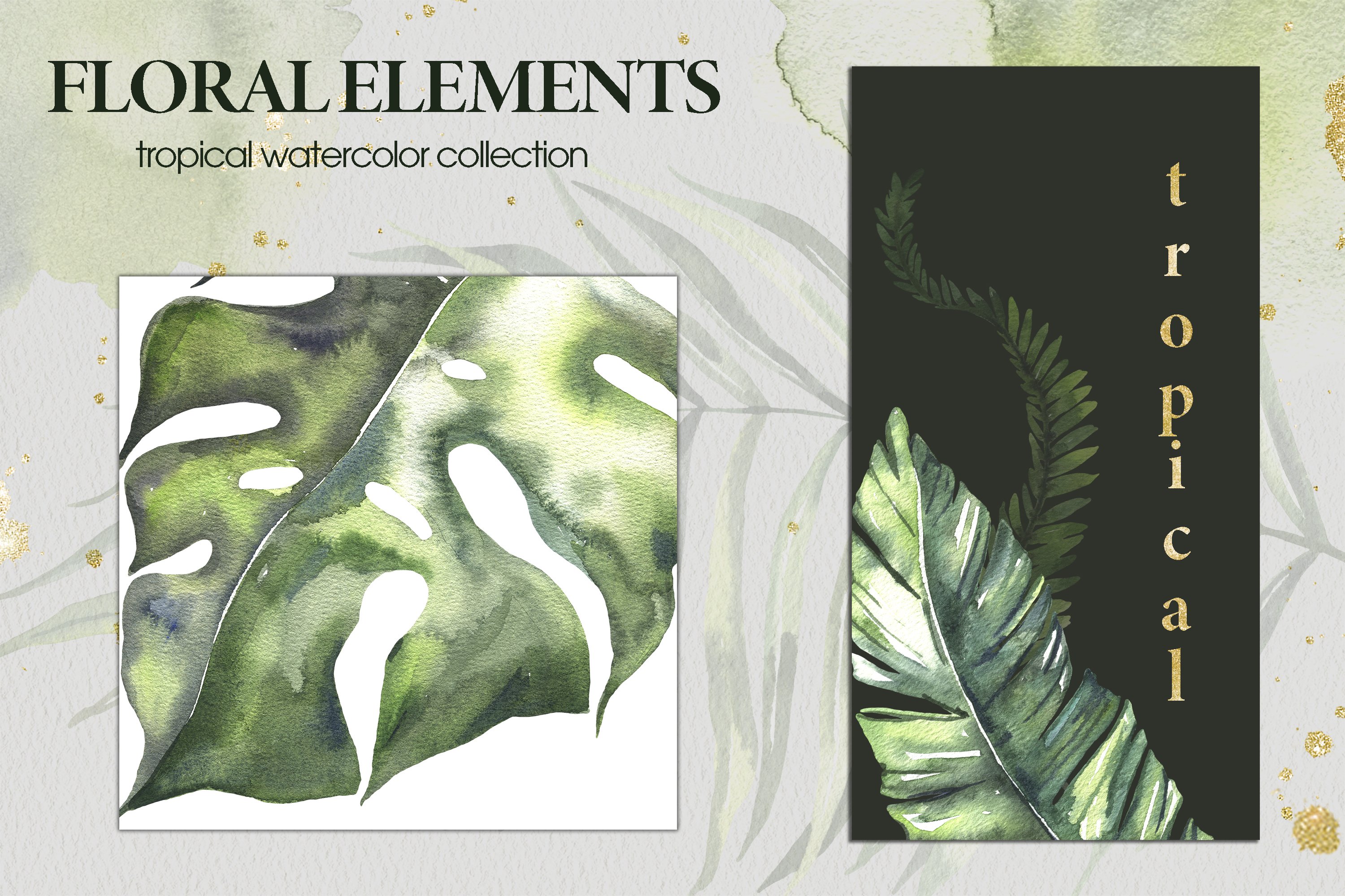 Watercolor Tropical Collection - Design Cuts