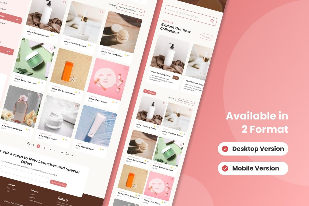 Beauty Brand Product Landing Page Template - Design Cuts