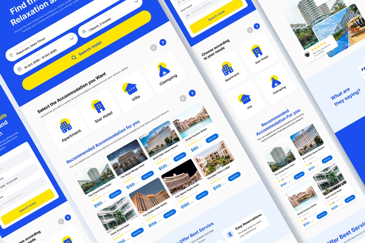 Booking Hotel Website Landing Page - Design Cuts