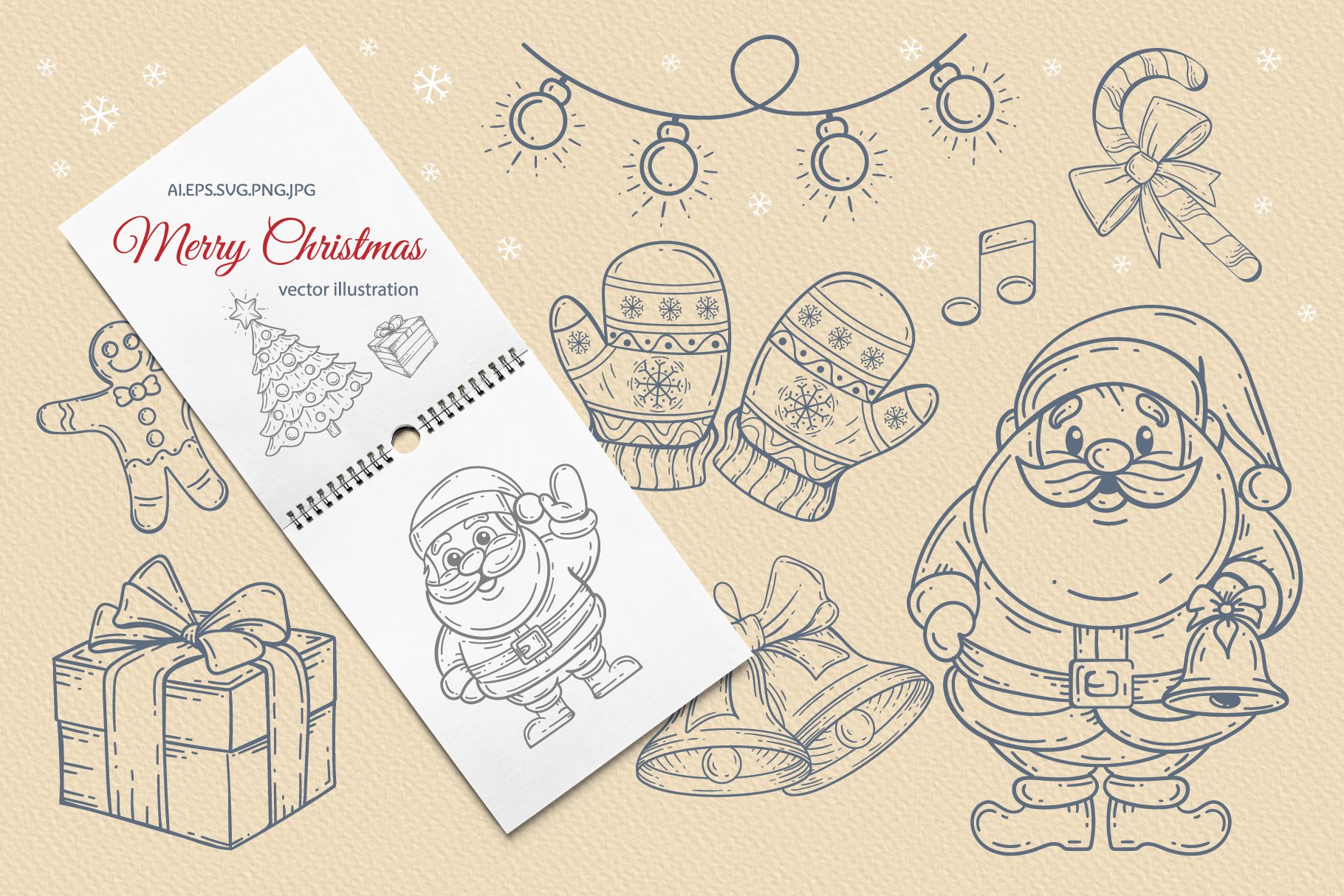 christmas illustration pack new year drawing