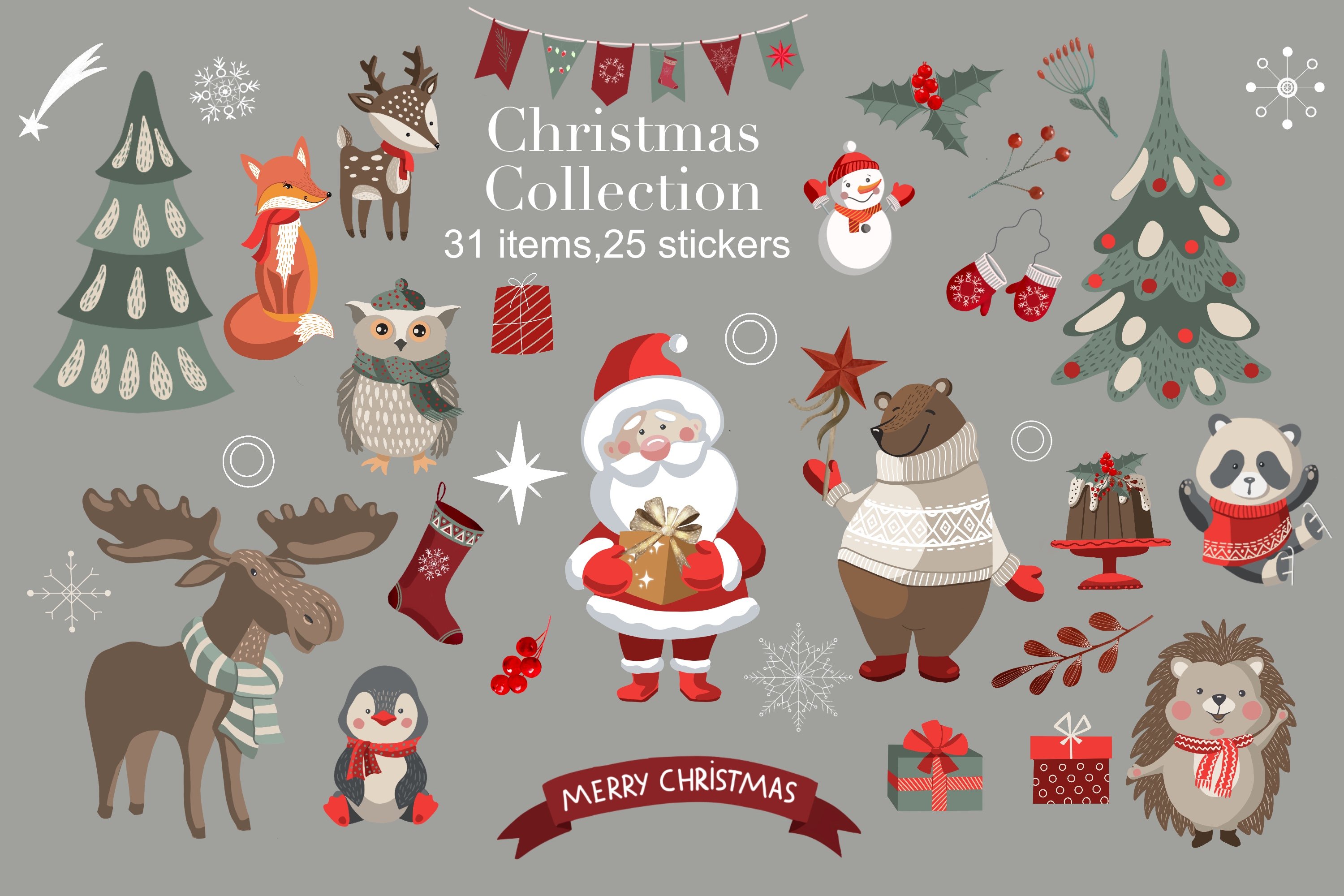 Cute Christmas Packing Stickers - Design Cuts