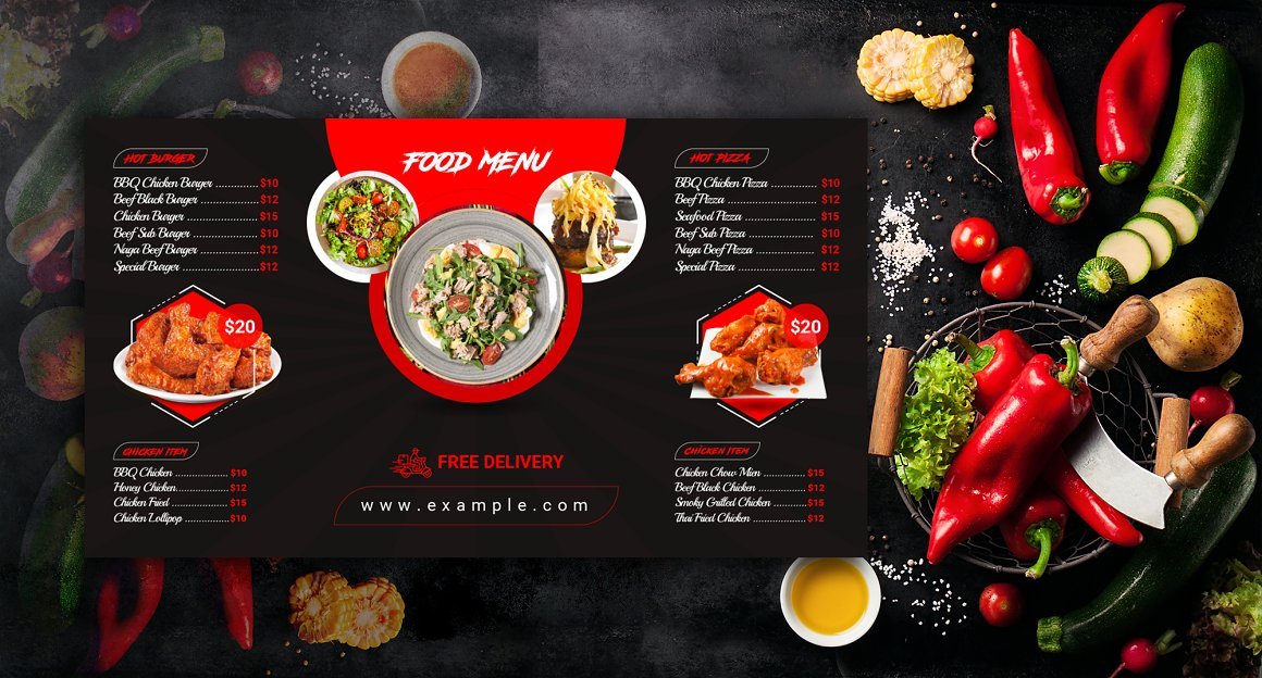 Digital Food Menu Design Template V-11 - Design Cuts