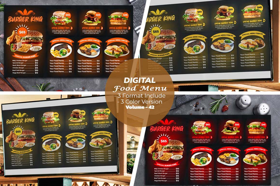 Digital Food Menu Design Template V-42 - Design Cuts