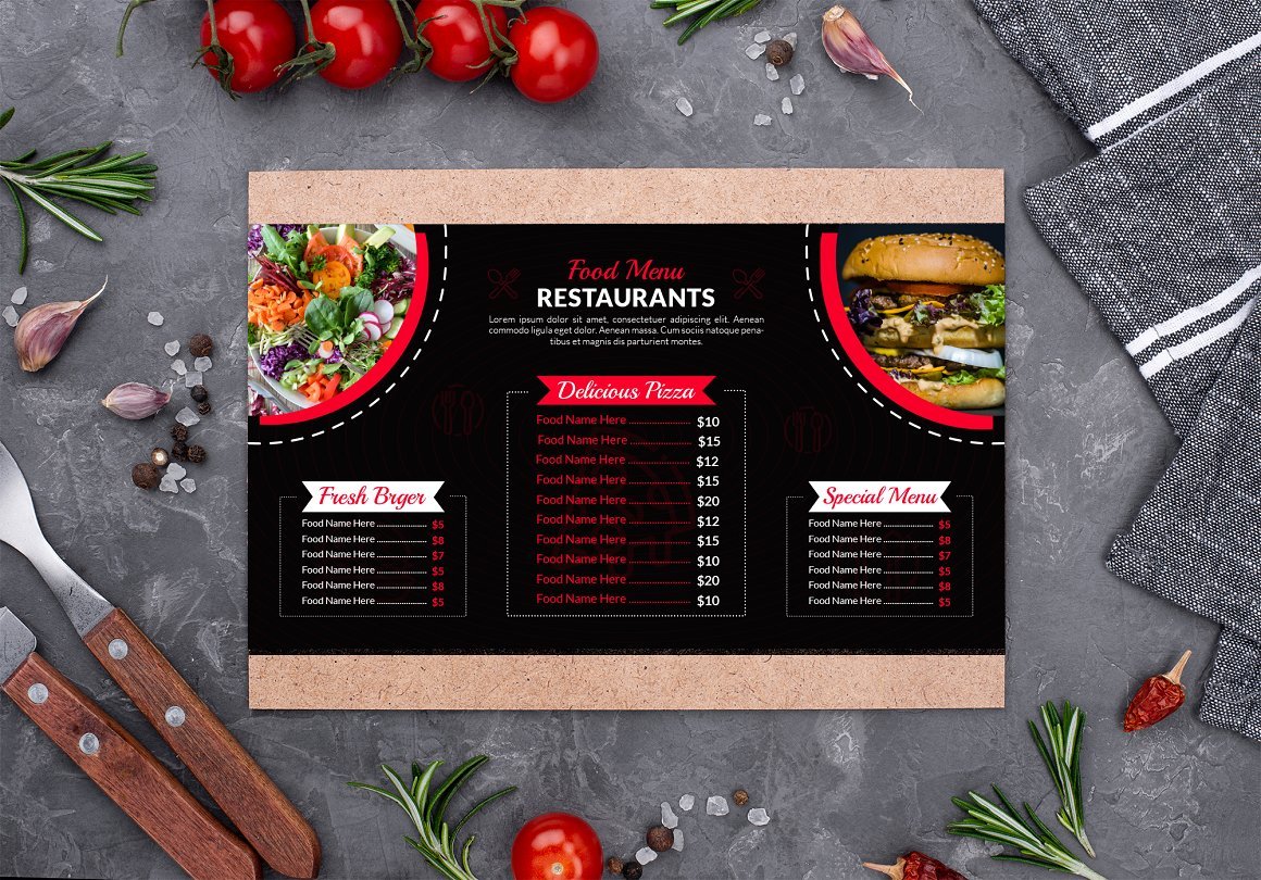 Digital Food Menu Restaurants - Design Cuts