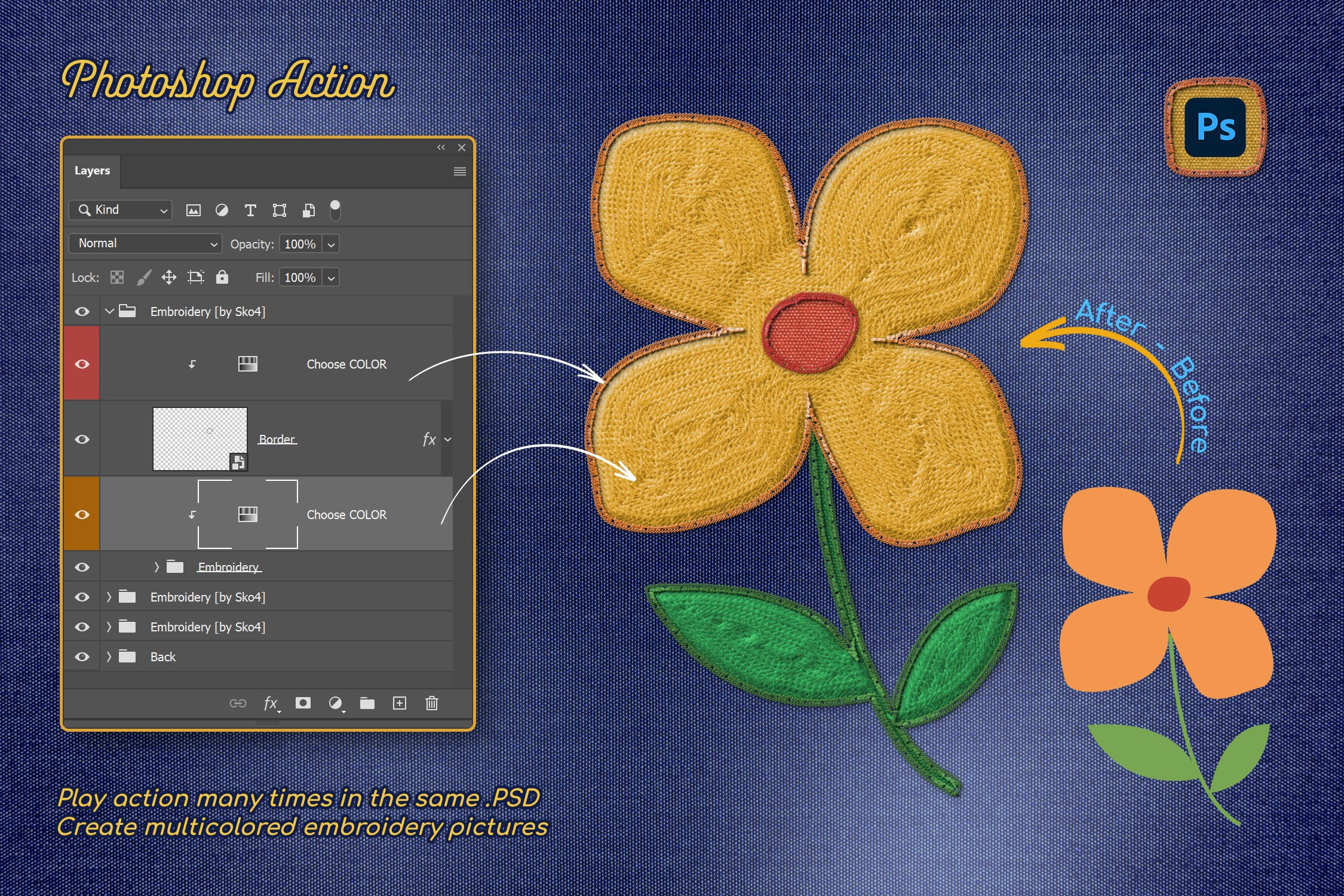 Embroidery Photoshop Action Design Cuts Embroidery Photoshop Action Design Cuts