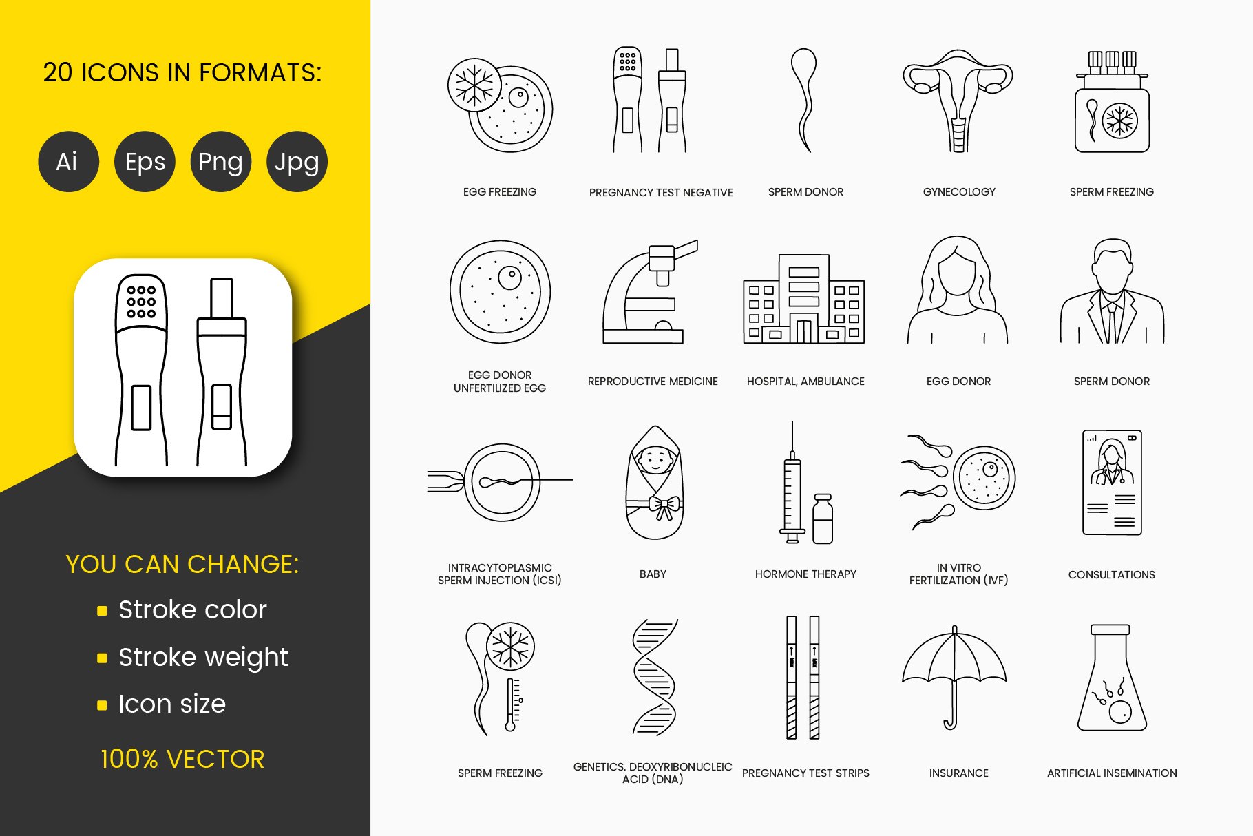 Infertility Solutions Icon Set - Design Cuts