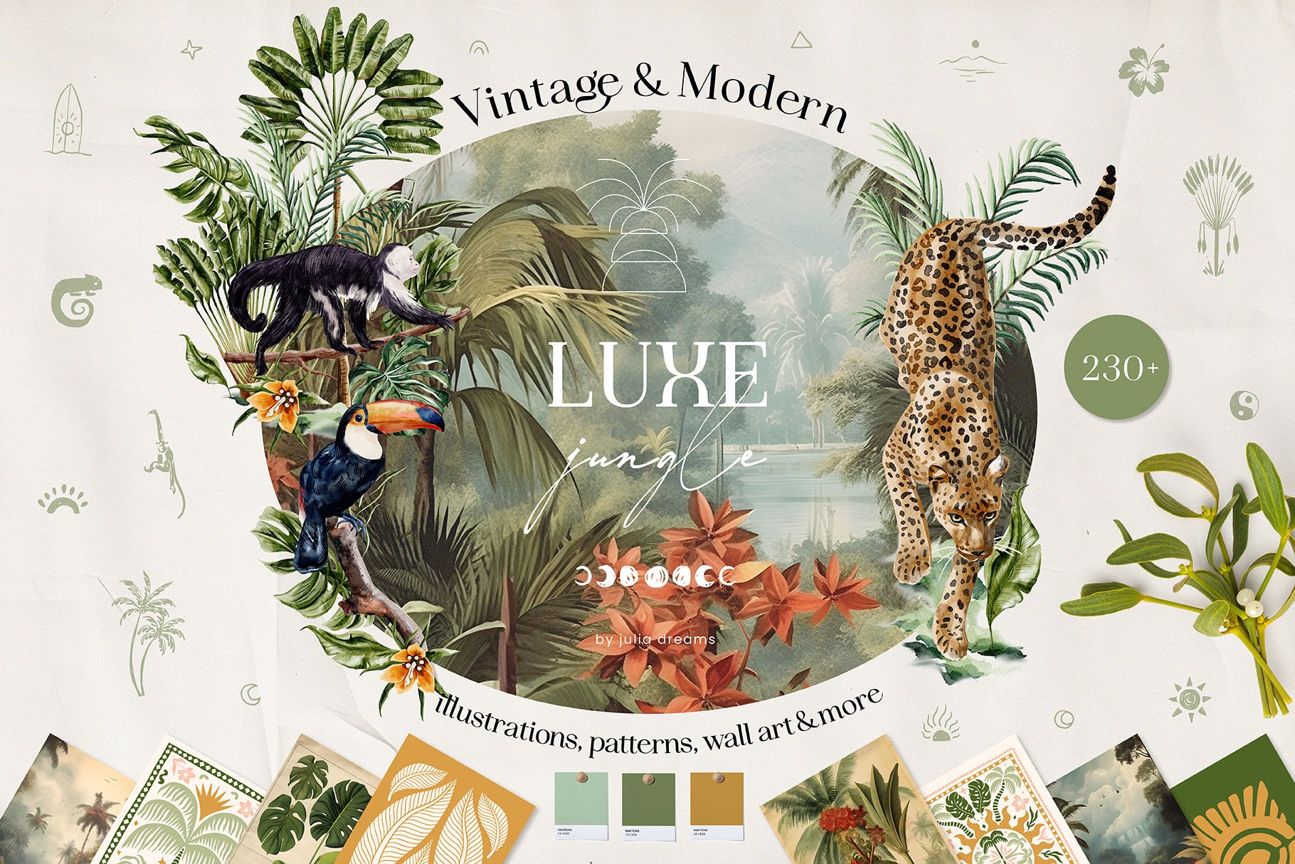 Jungle Luxe Tropical Watercolor Collection