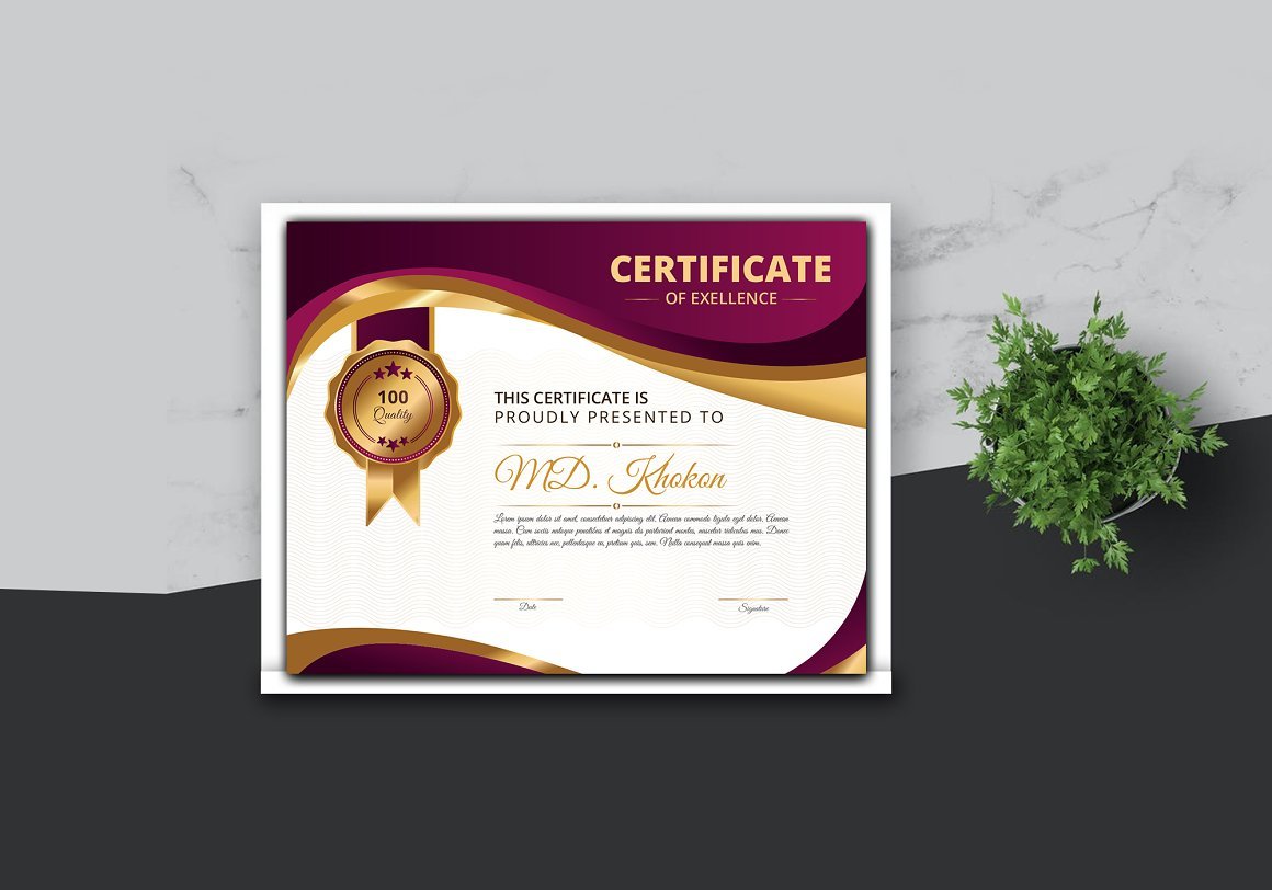 Modern Certificate Design Template - Design Cuts