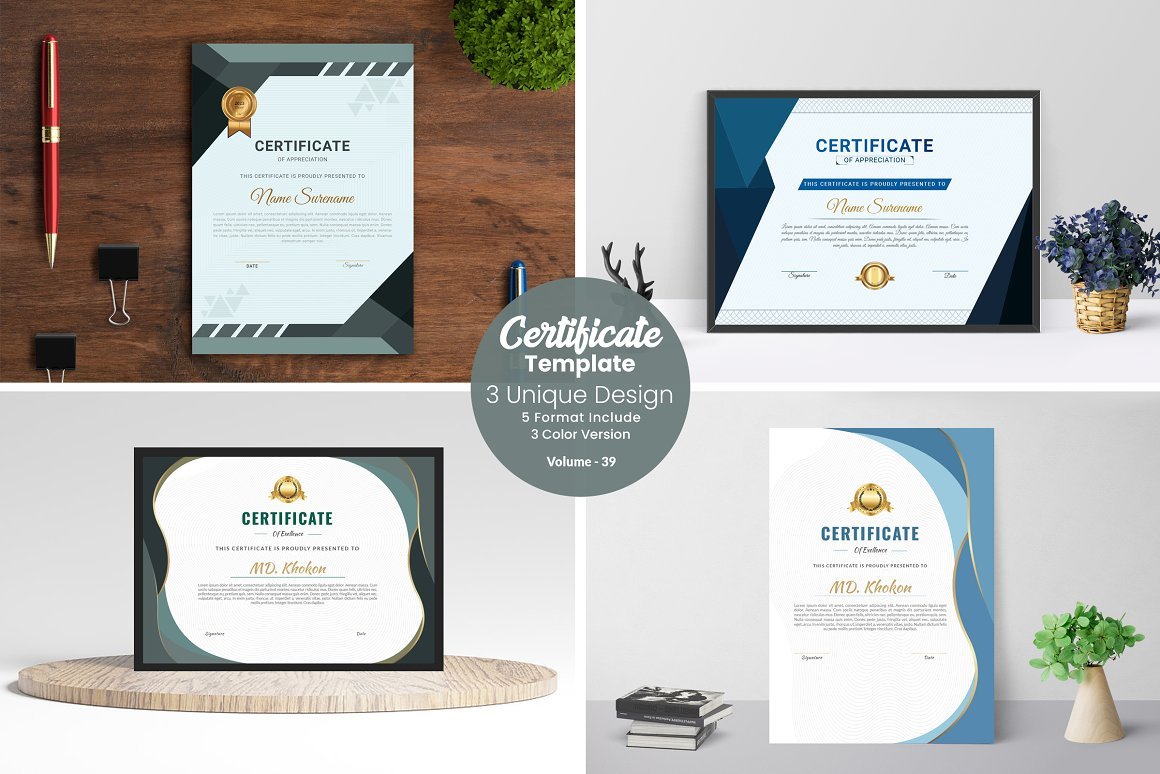 Luxury Certificate Template V-39 - Design Cuts