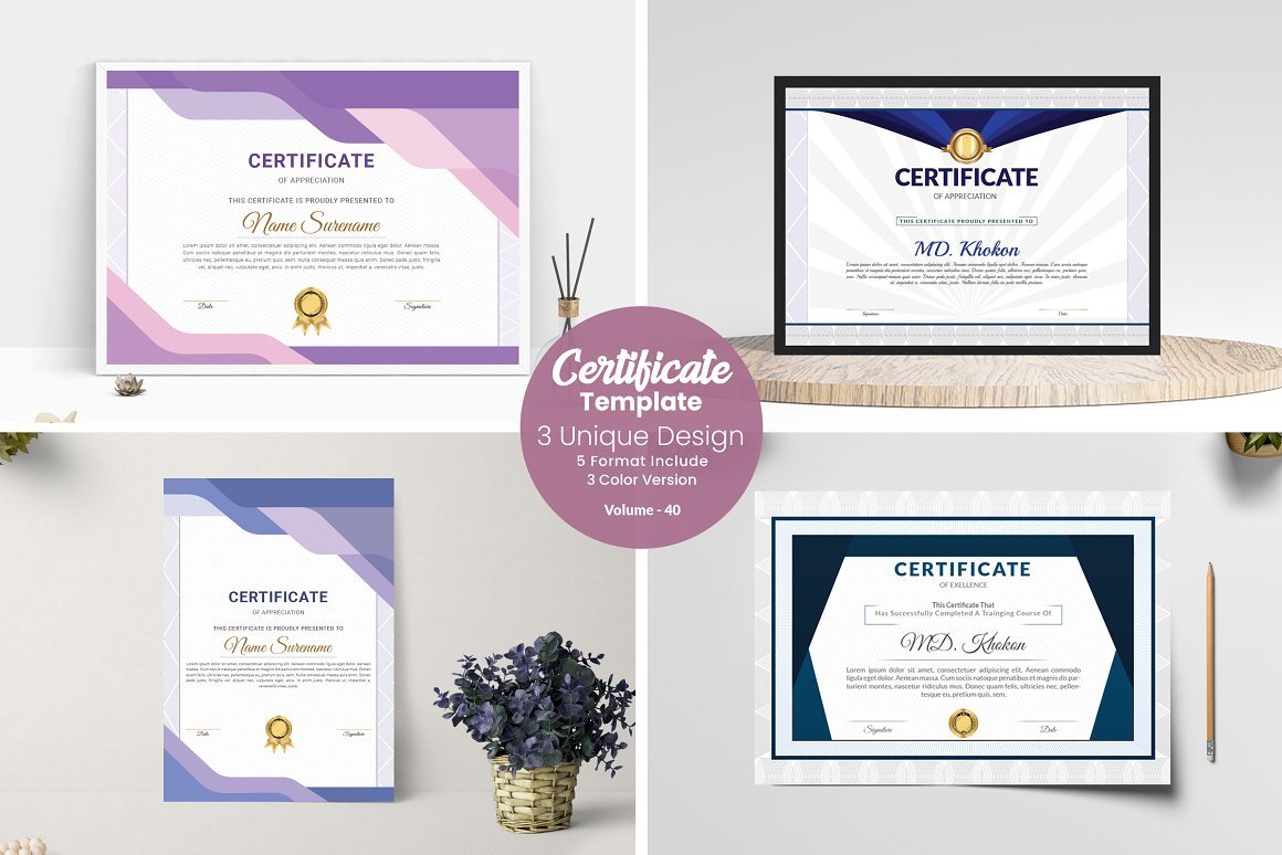 Modern Abstract Certificate Template - Design Cuts