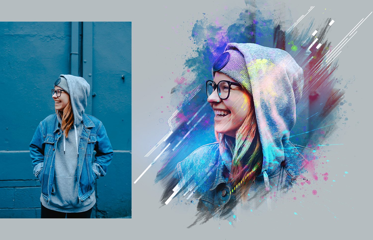 Modern Portrait Art Psd Template - Design Cuts